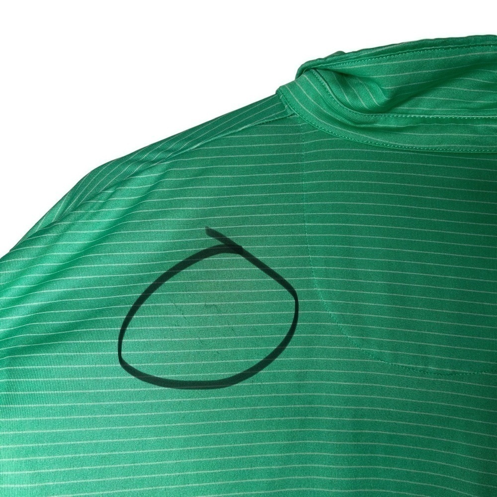 2/$30 JACK NICKLAUS Green White Stripe Men’s Short Sleeve Moisture Wicking Polo - Picture 10 of 10